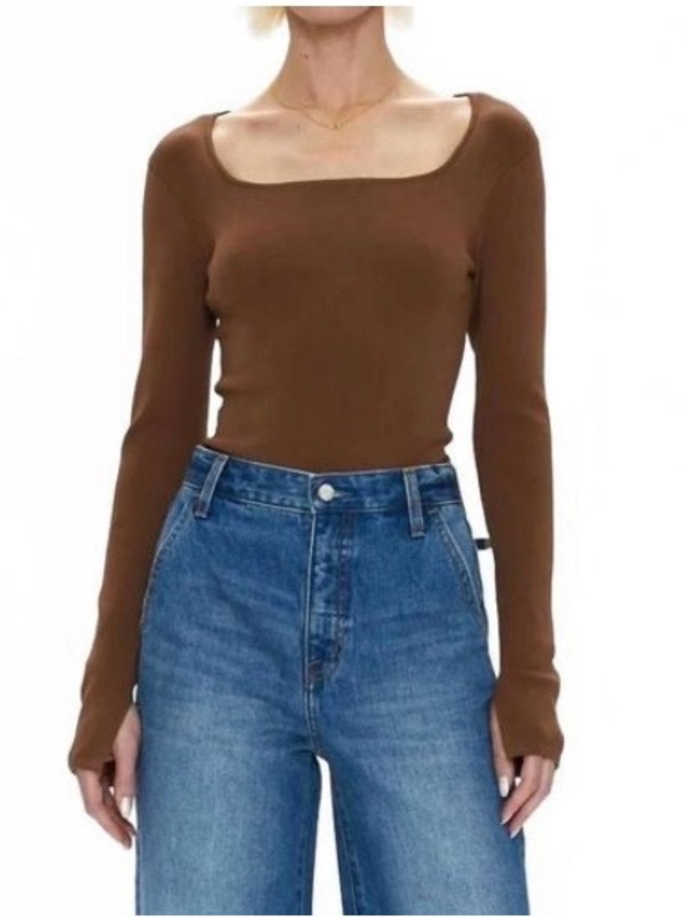 Pistola Jenny Square Neck Long Sleeve Bodysuit Size XS